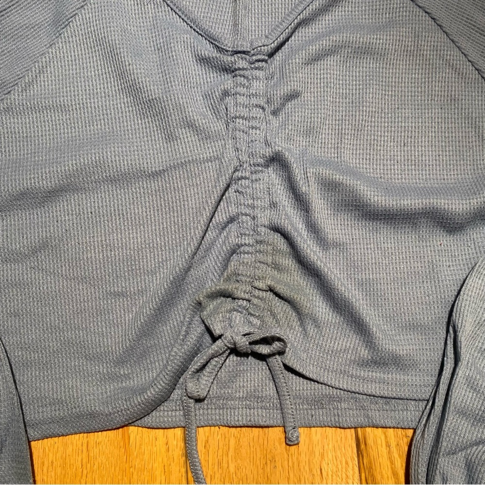 Blue Ruched Women's Top - Picture 2 of 2